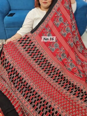 PURE AJRAKH MODAL SILK SAREE (NO.16)
