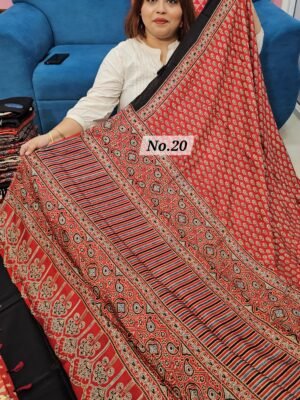 PURE AJRAKH MODAL SILK SAREE (NO.20)