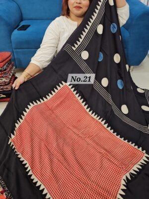 PURE AJRAKH MODAL SILK SAREE (NO.21)
