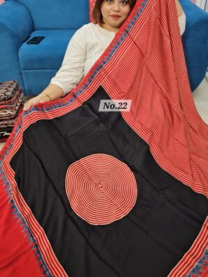 PURE AJRAKH MODAL SILK SAREE (NO.22)