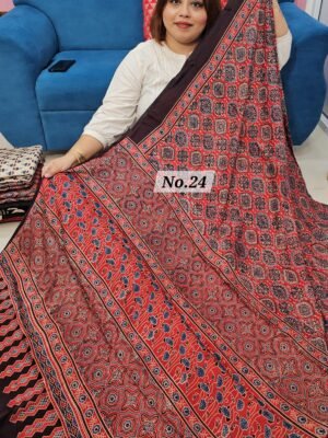 PURE AJRAKH MODAL SILK SAREE (NO.24)