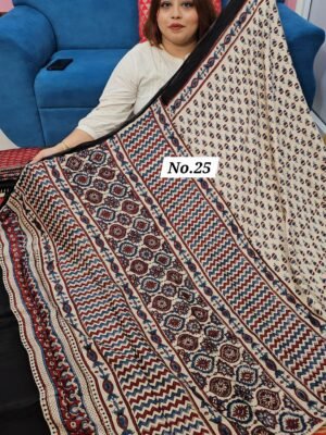 PURE AJRAKH MODAL SILK SAREE (NO.25)