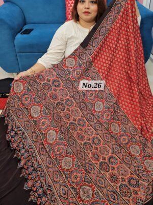 PURE AJRAKH MODAL SILK SAREE (NO.26)
