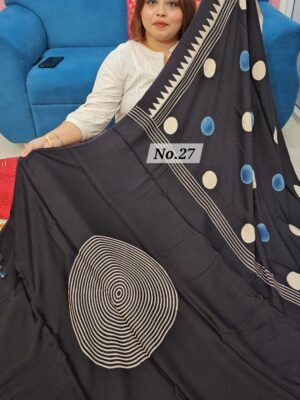PURE AJRAKH MODAL SILK SAREE (NO.27)