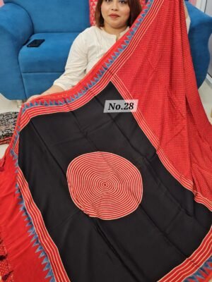 PURE AJRAKH MODAL SILK SAREE (NO.28)