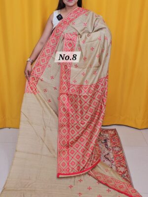 SALE 31ST JULY - RAW SILK TUSSAR KATHIAWAR SAREE (NO.8)