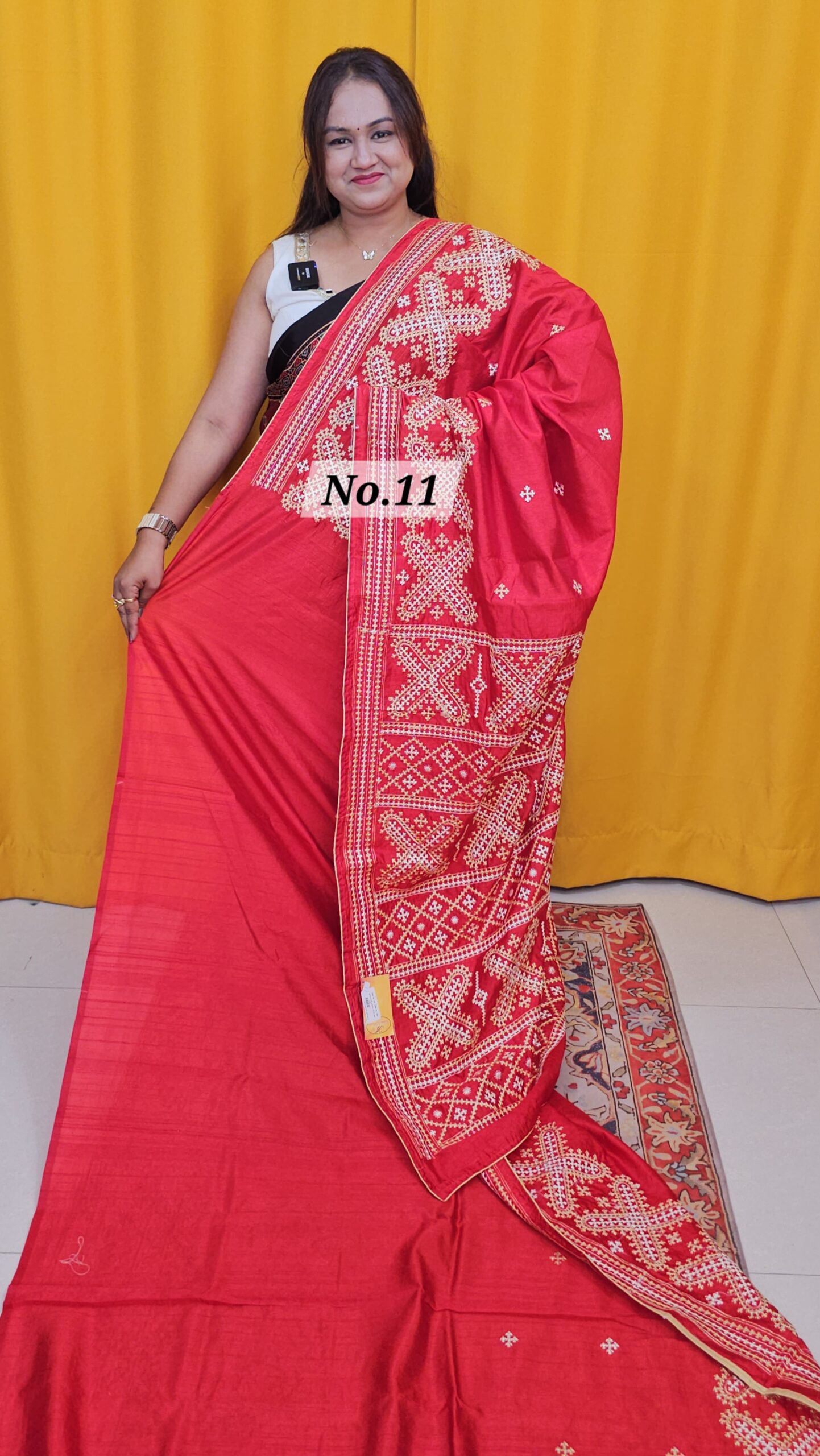 SALE 31ST JULY - RAW SILK TUSSAR KATHIAWAR SAREE (NO.11)