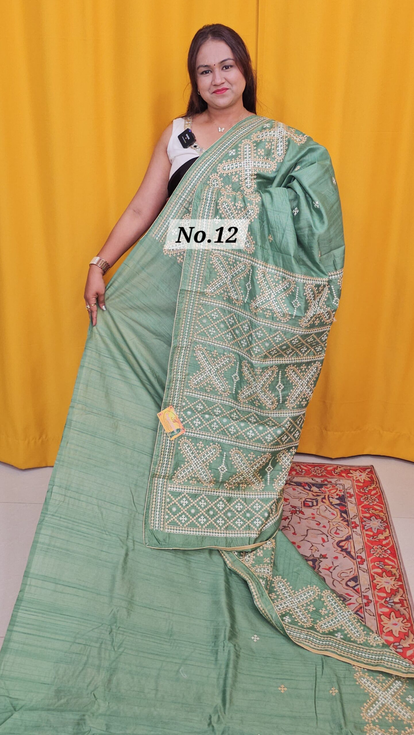 SALE 31ST JULY - RAW SILK TUSSAR KATHIAWAR SAREE (NO.12)