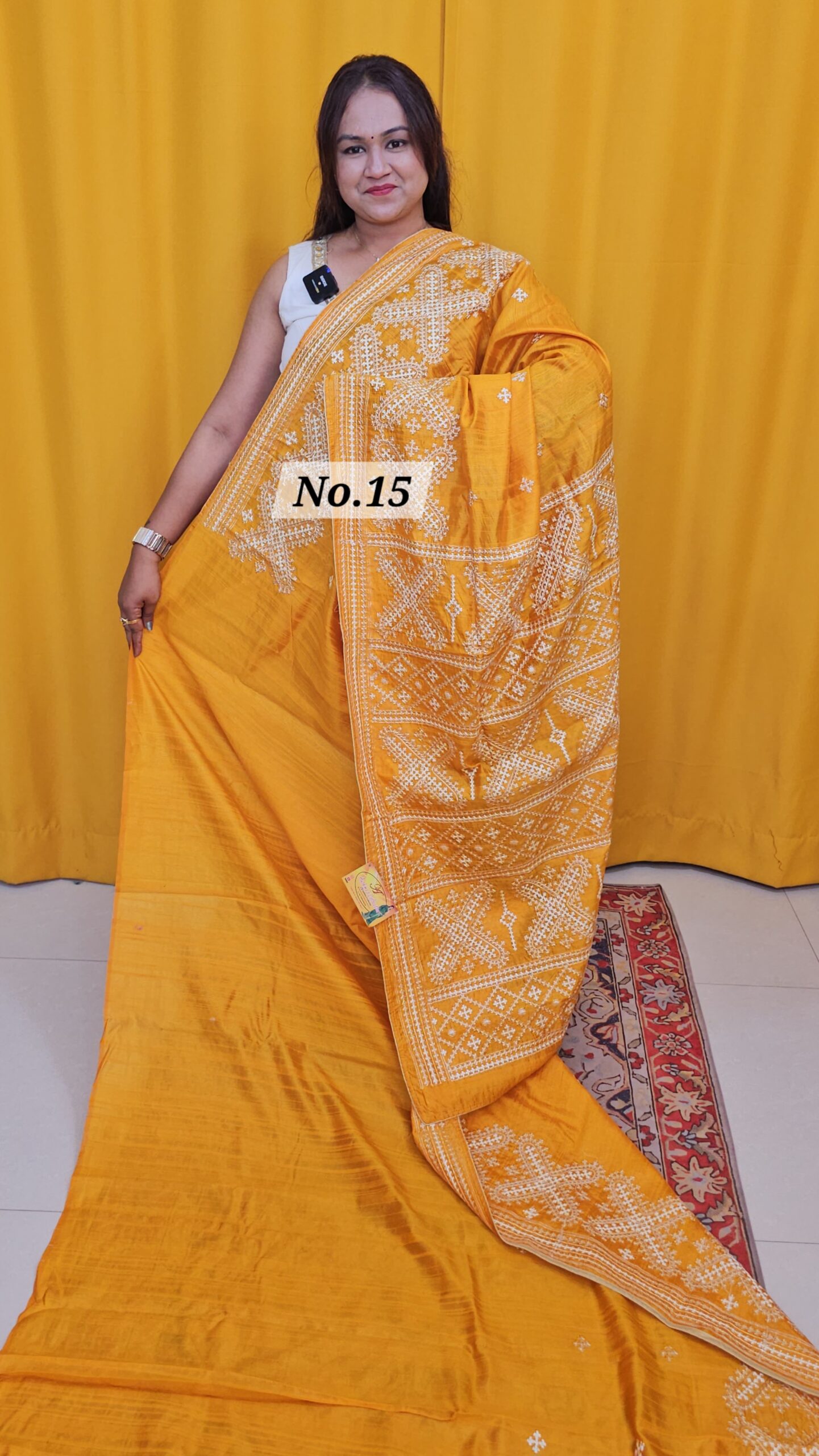 SALE 31ST JULY - RAW SILK TUSSAR KATHIAWAR SAREE (NO.15)