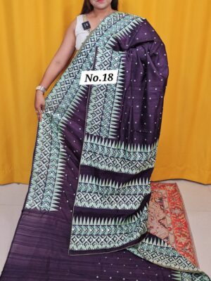 SALE 31ST JULY - RAW SILK TUSSAR KATHIAWAR SAREE (NO.18)