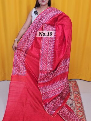 SALE 31ST JULY - RAW SILK TUSSAR KATHIAWAR SAREE (NO.19)