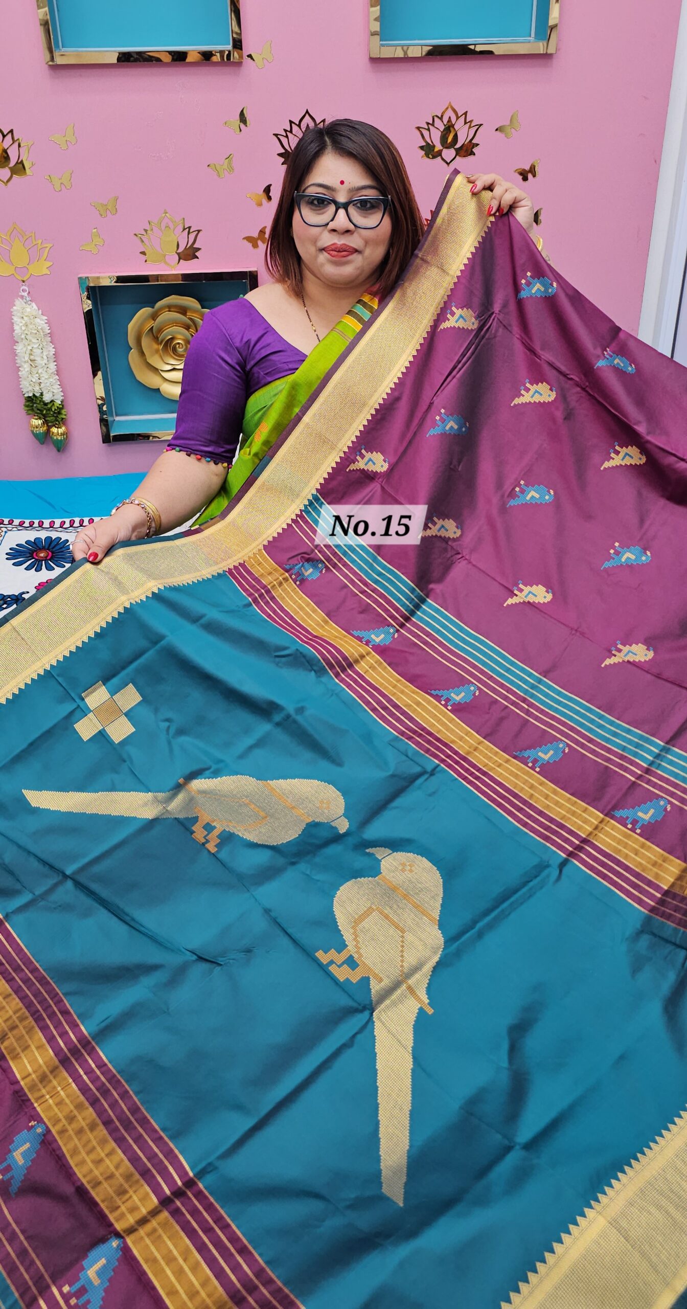 SALE 29TH JULY - KALAKHETRA INDIAN SILK SAREE (NO.15)