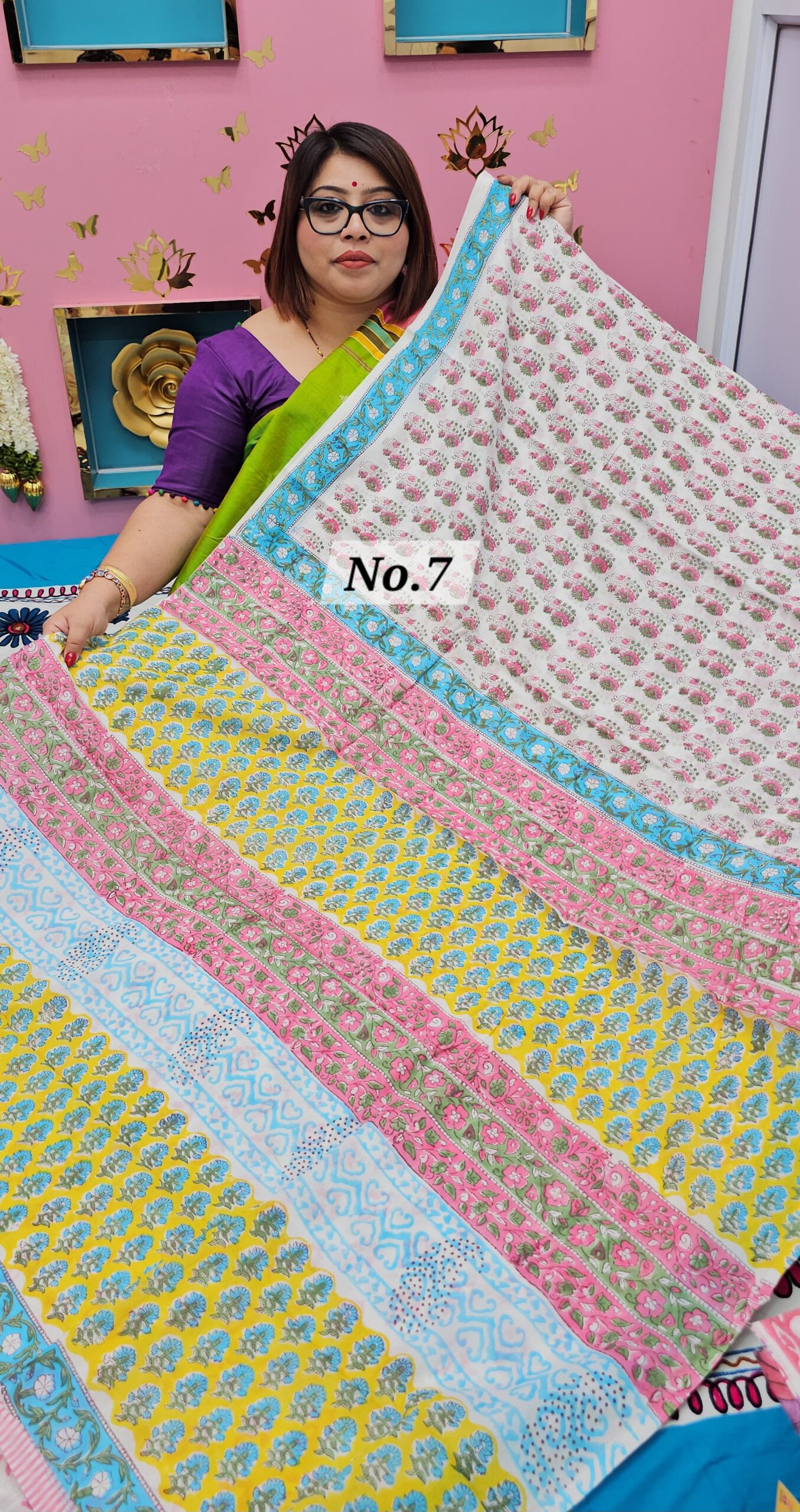 SALE 29TH JULY - MULTANI SANGANERI DABU BLOCK SAREE (NO.7)