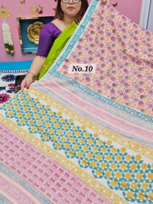 SALE 29TH JULY - MULTANI SANGANERI DABU BLOCK SAREE (NO.10)