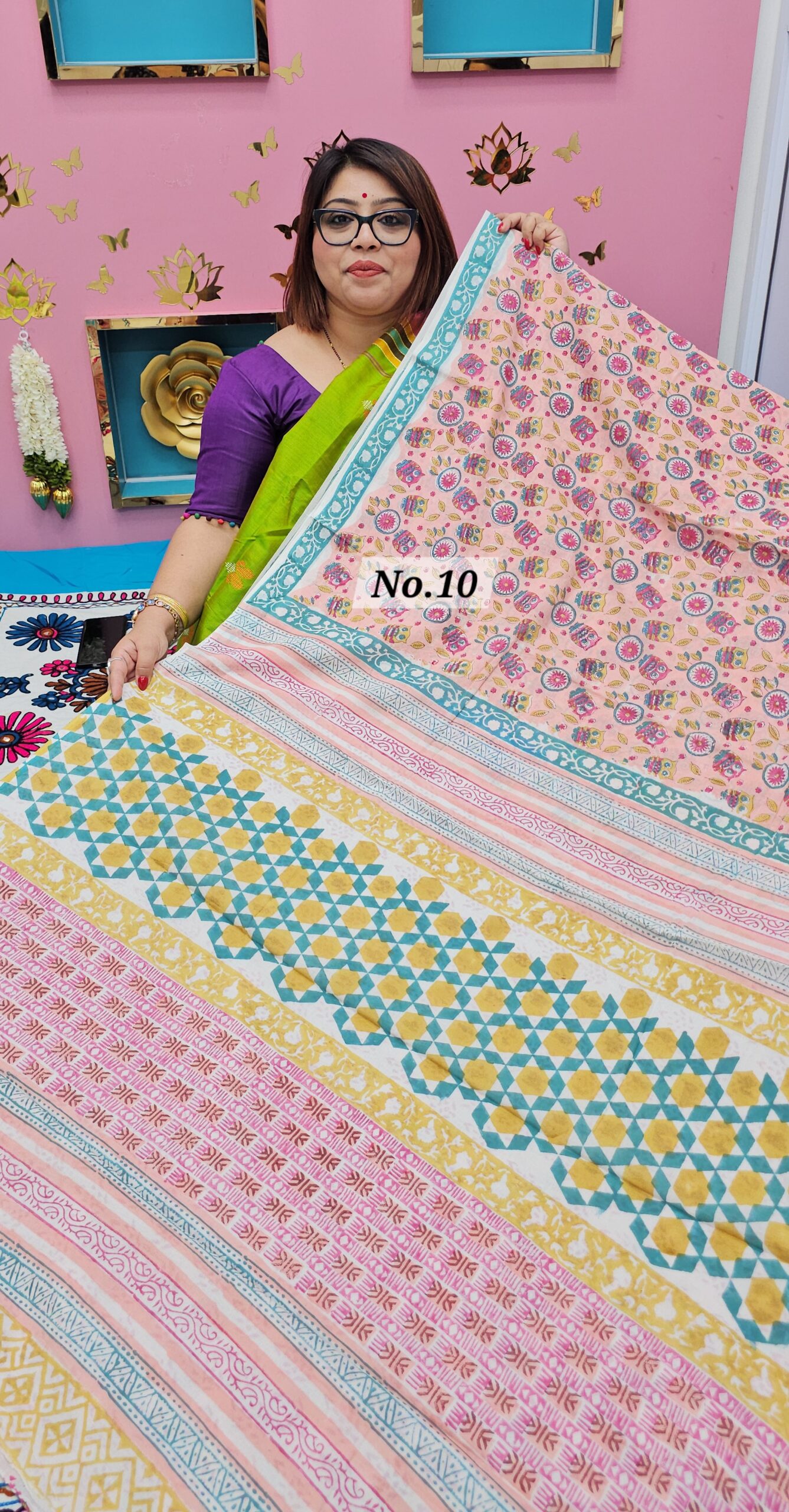 SALE 29TH JULY - MULTANI SANGANERI DABU BLOCK SAREE (NO.10)