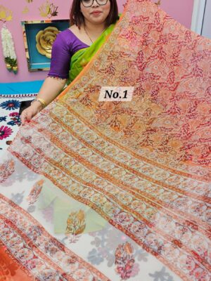 SALE 29TH JULY - PURE CHIFFON HANDBLOCK SAREE (NO.1)