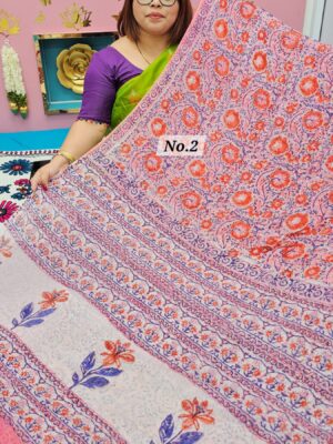 SALE 29TH JULY - PURE CHIFFON HANDBLOCK SAREE (NO.2)