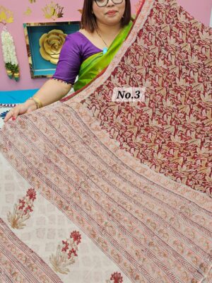 SALE 29TH JULY - PURE CHIFFON HANDBLOCK SAREE (NO.3)