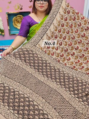 SALE 29TH JULY - PURE CHIFFON HANDBLOCK SAREE (NO.4)