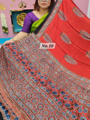 SALE 29TH JULY - PURE AJRAKH MODAL SILK SAREE (NO.10)