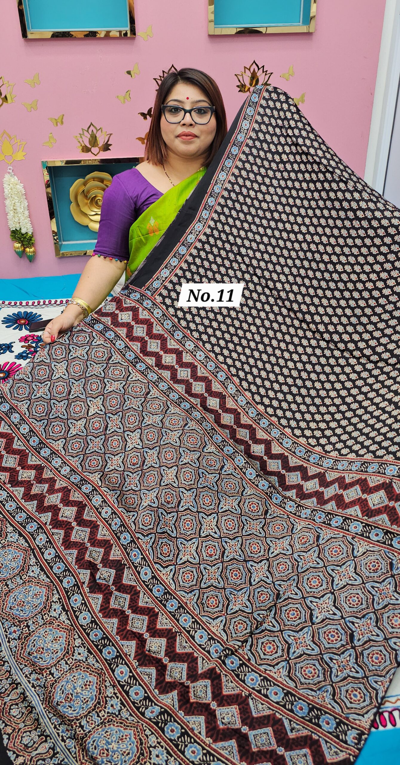SALE 29TH JULY - PURE AJRAKH MODAL SILK SAREE (NO.11)