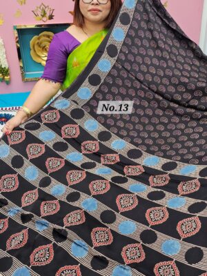 SALE 29TH JULY - PURE AJRAKH MODAL SILK SAREE (NO.13)