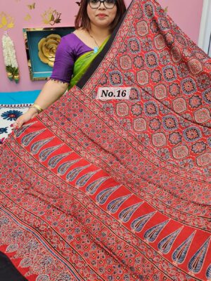 SALE 29TH JULY - PURE AJRAKH MODAL SILK SAREE (NO.16)