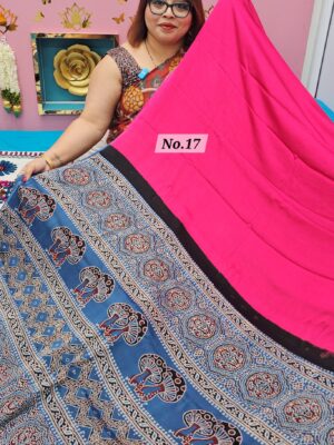 SALE 24TH JULY - PURE AJRAKH MODAL SILK SAREE (NO.17)