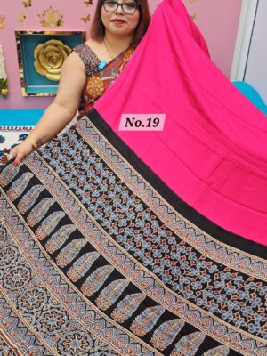 SALE 24TH JULY - PURE AJRAKH MODAL SILK SAREE (NO.19)