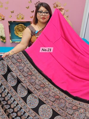 SALE 24TH JULY - PURE AJRAKH MODAL SILK SAREE (NO.21)