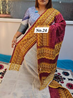 SALE 31ST JULY - RAW SILK TUSSAR KATHIAWAR SAREE (NO.24)
