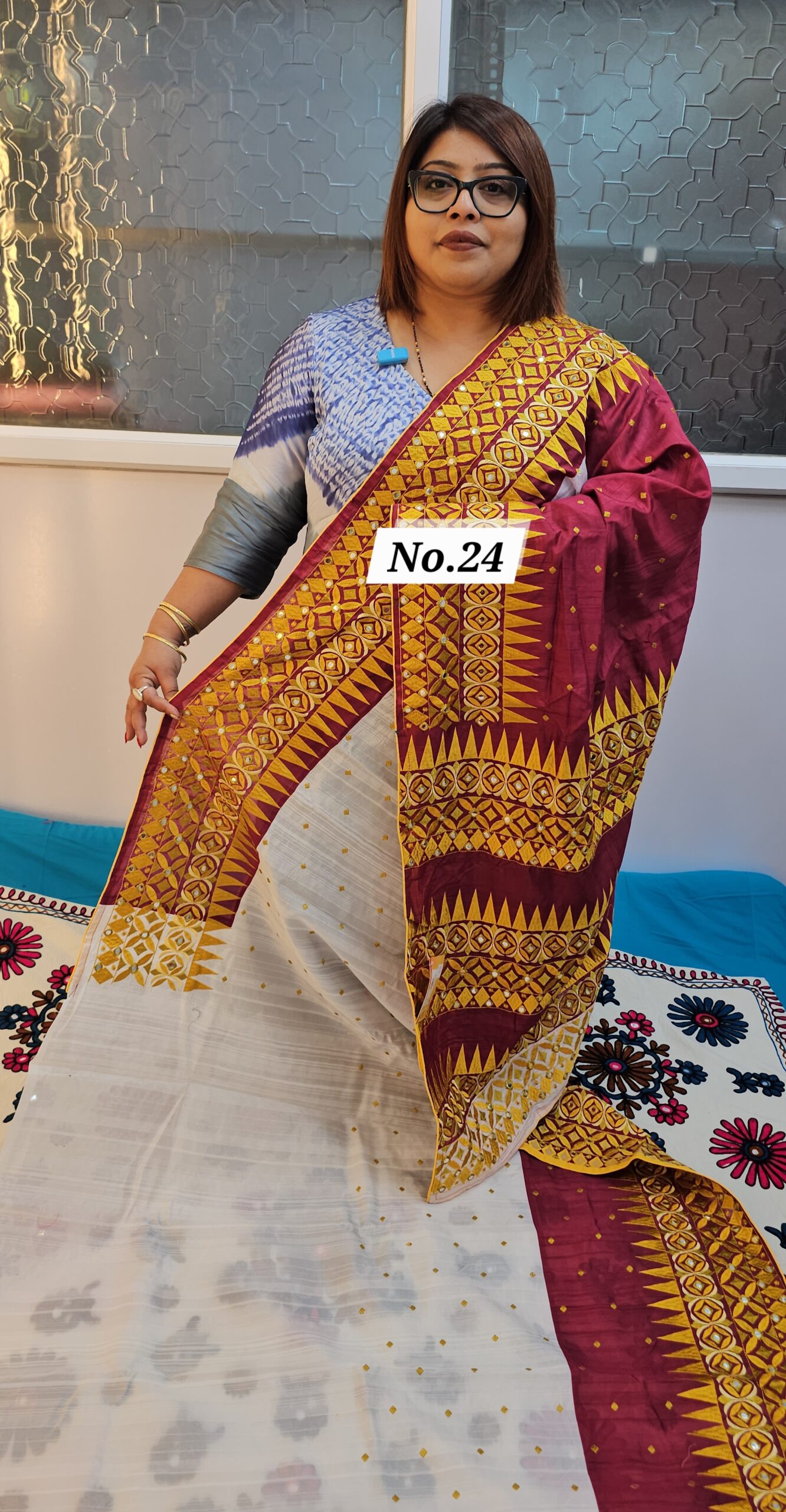 SALE 31ST JULY - RAW SILK TUSSAR KATHIAWAR SAREE (NO.24)