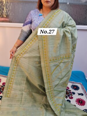 SALE 31ST JULY - RAW SILK TUSSAR KATHIAWAR SAREE (NO.27)
