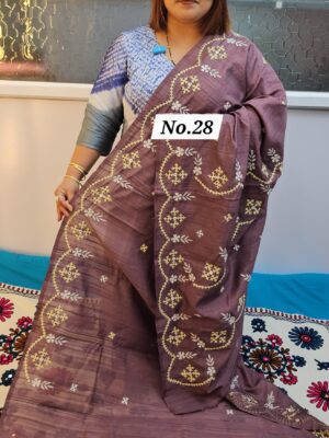 SALE 31ST JULY - RAW SILK TUSSAR KATHIAWAR SAREE (NO.28)