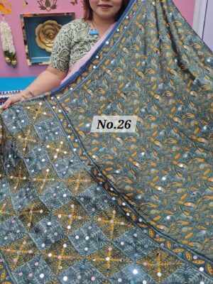 SALE 25TH JULY - PREMIUM MIRROR CREPE MODAL SAREE (NO.26)