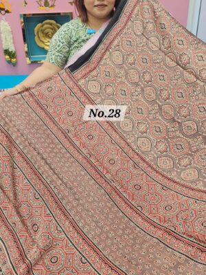 SALE 25TH JULY - PURE AJRAKH MODAL SILK SAREE (NO.28)