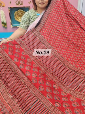 SALE 25TH JULY - PURE AJRAKH MODAL SILK SAREE (NO.29)