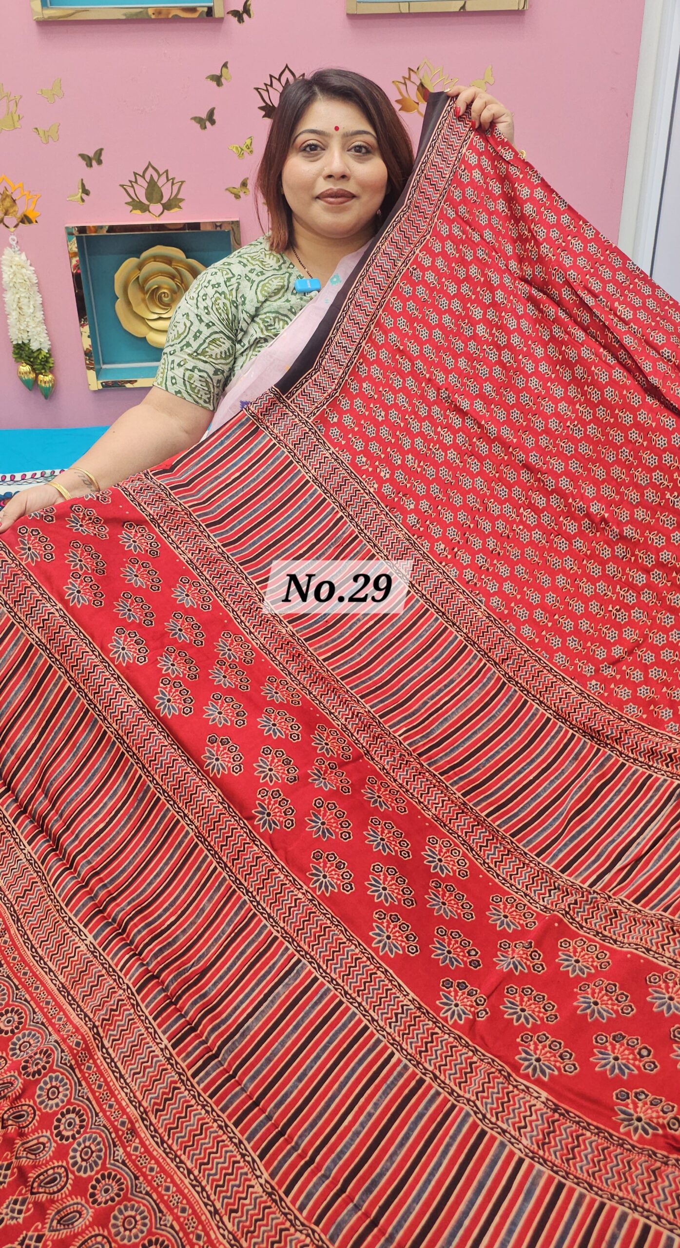 SALE 25TH JULY - PURE AJRAKH MODAL SILK SAREE (NO.29)