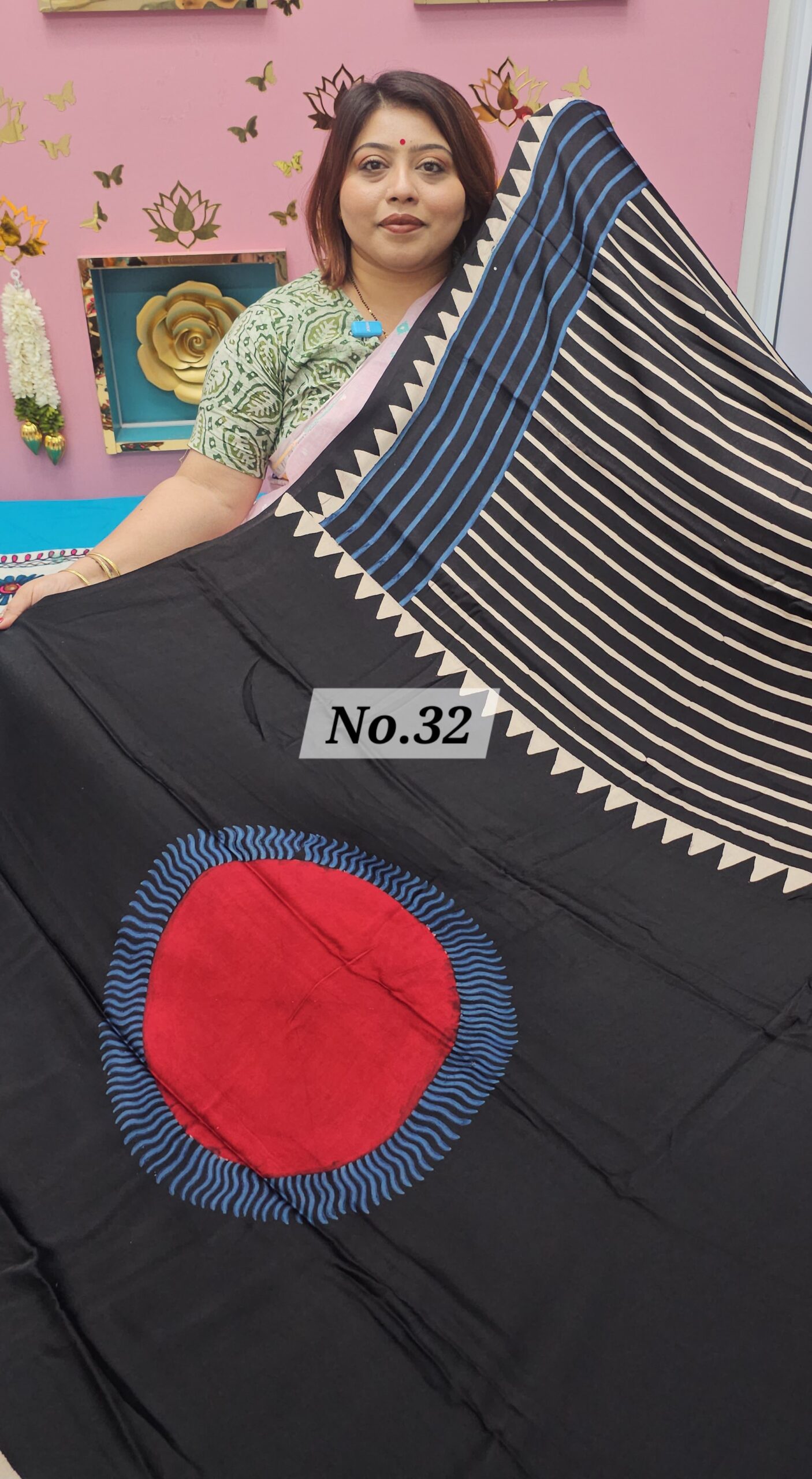 SALE 25TH JULY - PURE AJRAKH MODAL SILK SAREE (NO.32)