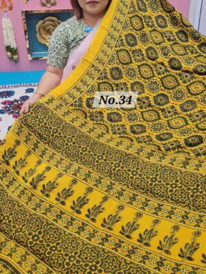 SALE 25TH JULY - PURE AJRAKH MODAL SILK SAREE (NO.34)