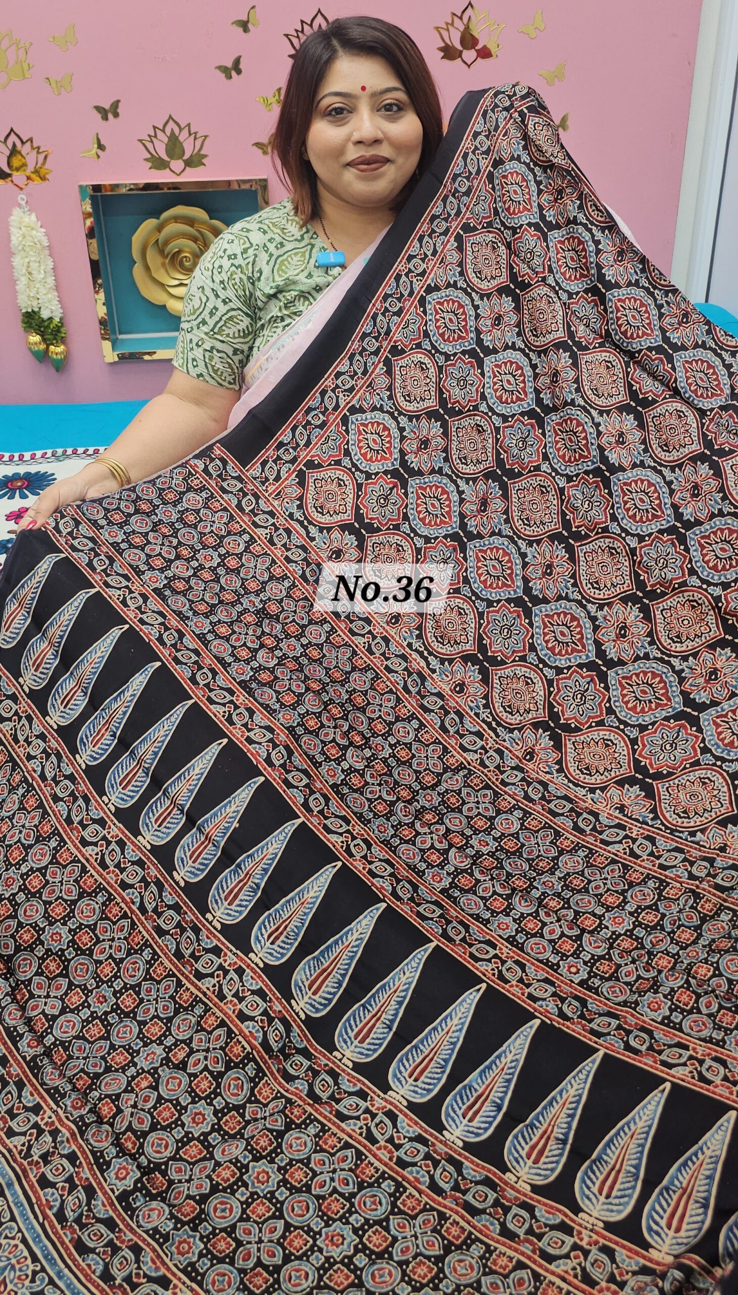 SALE 25TH JULY - PURE AJRAKH MODAL SILK SAREE (NO.36)