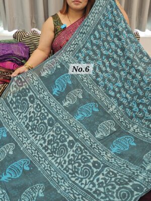SALE 23RD JULY - PURE CHIFFON HANDBLOCK SAREE (NO.6)