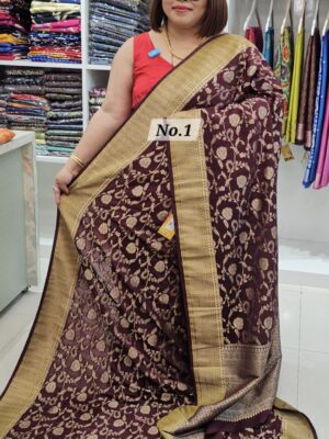 SALE 20TH JULY -  GEORGETTE SILK KHADDI SAREE (NO.1)