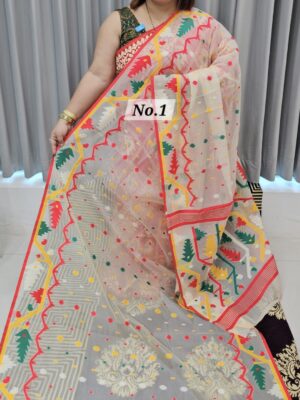 SALE 20TH JULY - HANDLOOM MASLIN JAMDANI SAREE (NO.1)