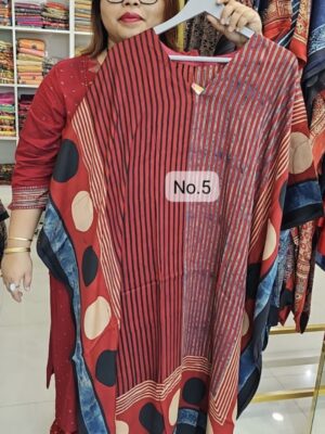 SALE 21ST JULY - READY MADE PURE MODAL AJRAKH KAFTAN/DRESS (SIZE 32 TO 58 CHEST) (NO.5)