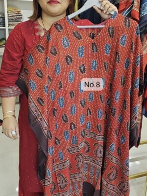 SALE 21ST JULY - READY MADE PURE MODAL AJRAKH KAFTAN/DRESS (SIZE 32 TO 58 CHEST) (NO.8)