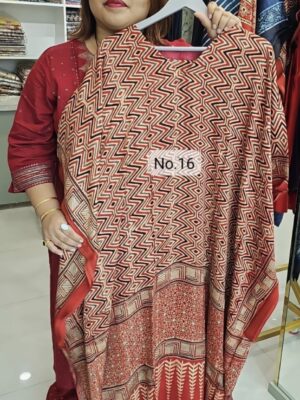 SALE 21ST JULY - READY MADE PURE MODAL AJRAKH KAFTAN/DRESS (SIZE 32 TO 58 CHEST) (NO.16)