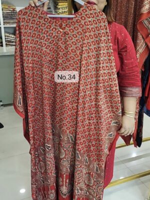 SALE 21ST JULY - READY MADE PURE MODAL AJRAKH KAFTAN/DRESS (SIZE 32 TO 58 CHEST) (NO.34)