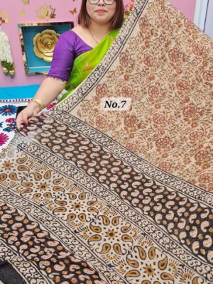 SALE 17TH AUG – PURE CHIFFON HANDBLOCK SAREE (NO.7)