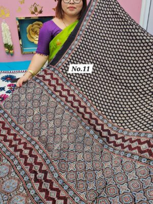 SALE 17TH AUG – PURE AJRAKH MODAL SILK SAREE (NO.11)
